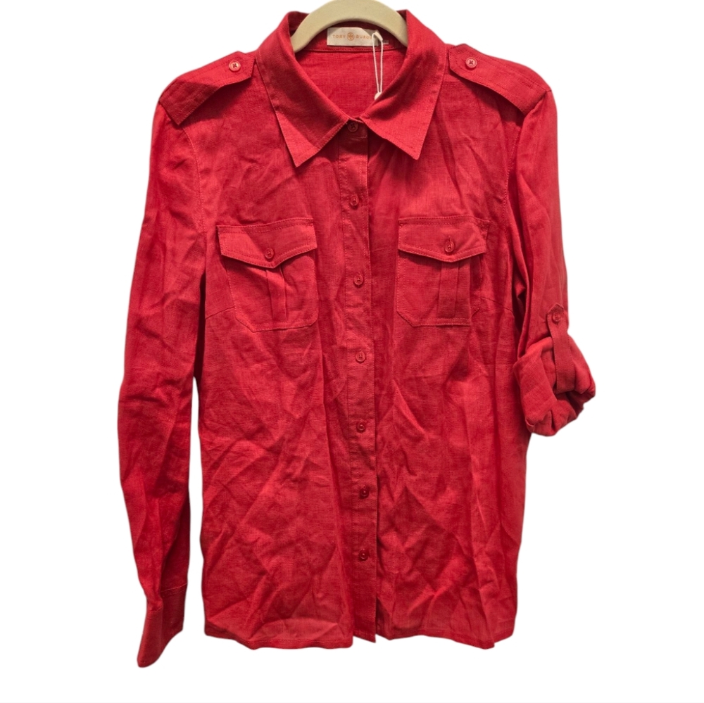 NWT Tory Burch Brigitte Blouse In CarnivalnColor SZ 12